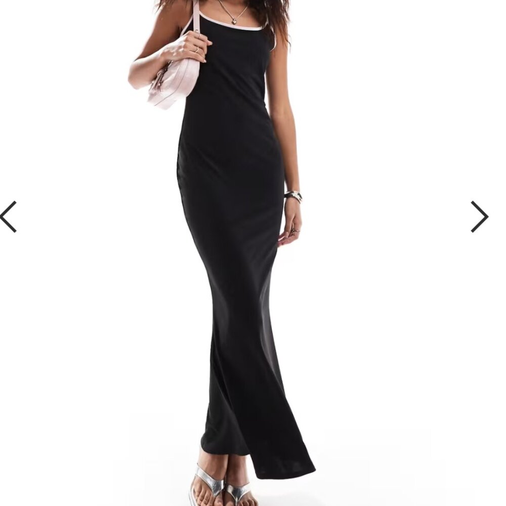 Black mermaid jersey maxi cami dress